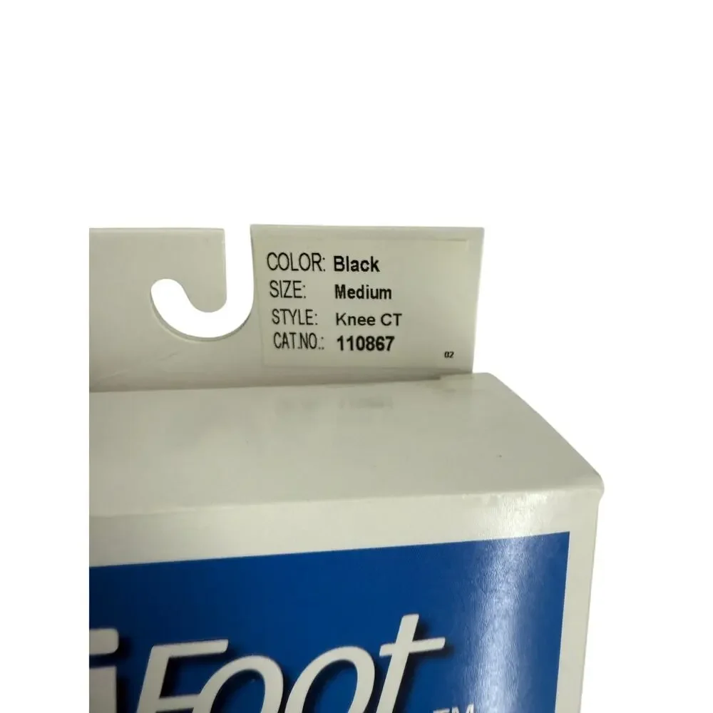 Jobst Sensifoot 8-15 MmHg Light Support Black Medium Closed Toe Adult Knee High